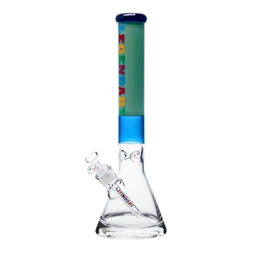 Legendary brand 16 Inch tall Neon Flow Beaker Bong in Jade Green A top tube