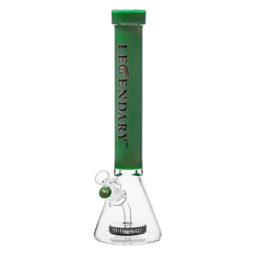 Legendary - 16 Inch 5mm Colored Tube Showerhead Beaker - Jade Green C - Bongs Canada