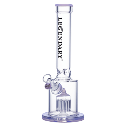 Legendary - 14.5 Inch Colored Barrel Perc Straight Tube Bong - Jade Pink - Bongs Canada