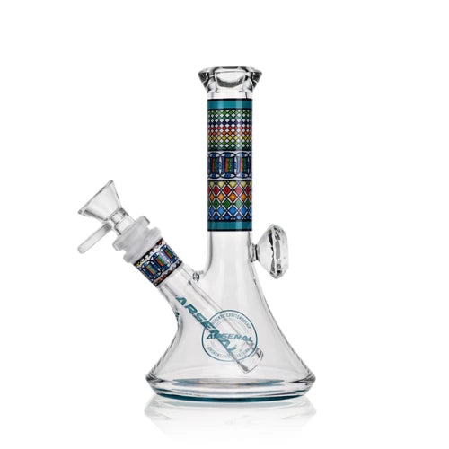 Arsenal - 7" Arsenal Mosaic Bliss Beaker Bong - Light Blue - Bongs Canada