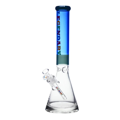 Legendary brand 16 Inch tall Neon Flow Beaker Bong in Light Blue top tube