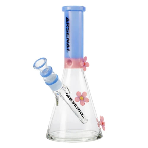 Arsenal Glass - Spring Bloom Glass Beaker 10” - Milk Blue - Bongs Canada