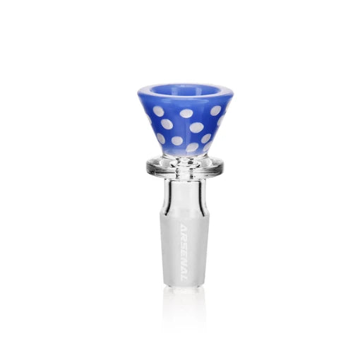 Milk Blue Arsenal Glass Playful Dots Bong Bowl - Bongs Canada