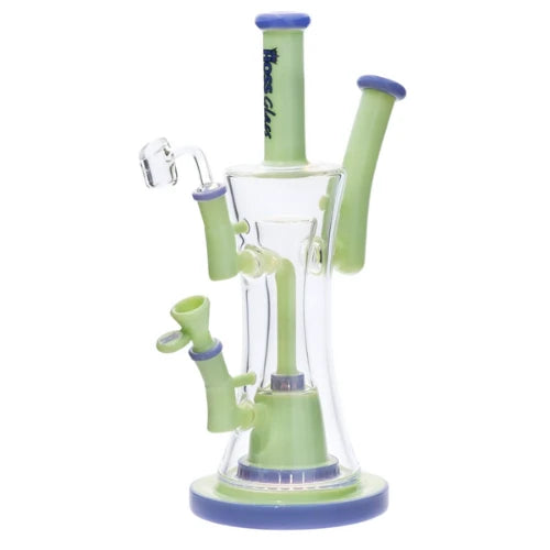 Hoss Glass - 12" Two-Tone Double Bubbler - Milk Green - Bongs Canada