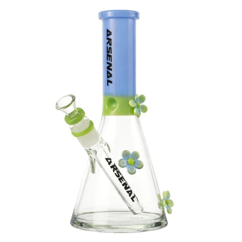 Arsenal Glass - Spring Bloom Glass Beaker 10” - Milk Green - Bongs Canada