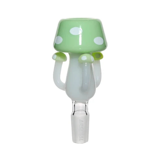 Milk Green Arsenal - 14mm Mushroom Cluster Glass Bowl 6ct - Bongs Canada