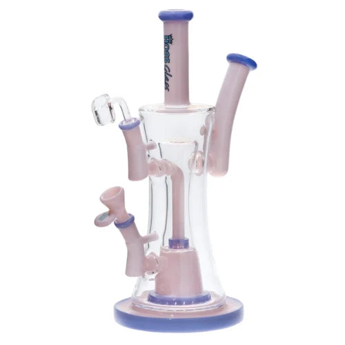Hoss Glass - 12" Two-Tone Double Bubbler - Milk Pink - Bongs Canada
