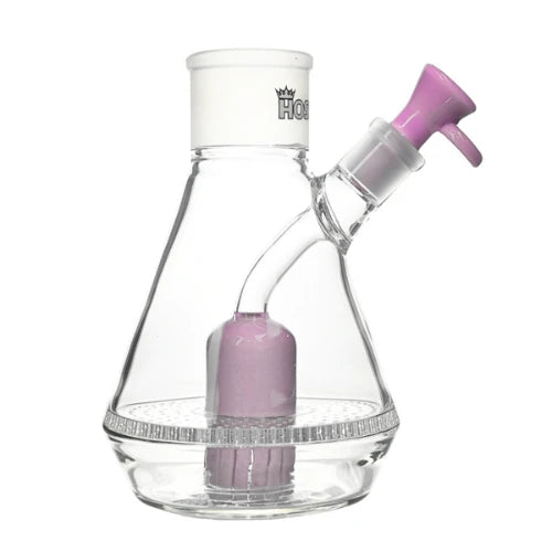 Hoss Glass - Honeycomb Beaker Base - Milk Pink - Bongs Canada