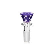 Milk Purple Arsenal Glass Playful Dots Bong Bowl 14mm - Bongs Canada