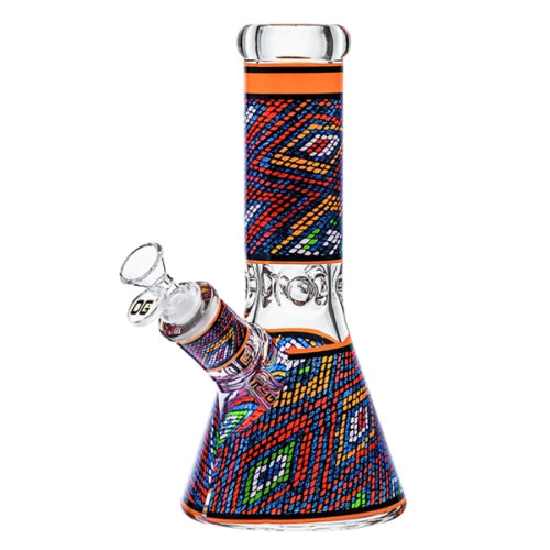 OG Original - 10" 9mm Mosaic Pattern Beaker - Orange - Bongs Canada