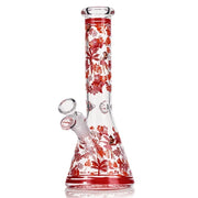 Arsenal - 10" Arsenal Floral Bliss Beaker Bong - Orange - Bongs Canada