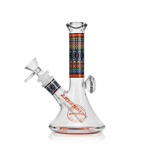 Arsenal - 7" Arsenal Mosaic Bliss Beaker Bong - Orange - Bongs Canada