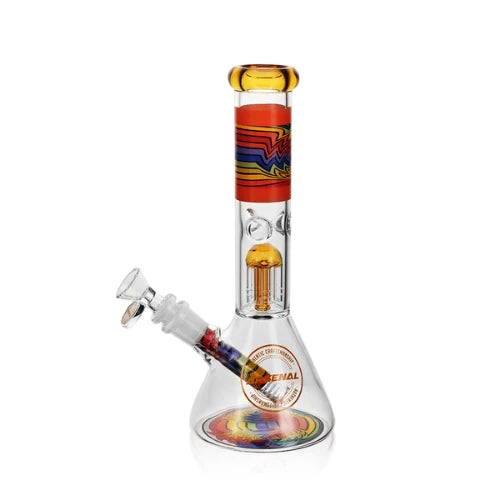 Arsenal Glass - 9.8" Rainbow Thunder Percolator Bong - Orange - Bongs Canada