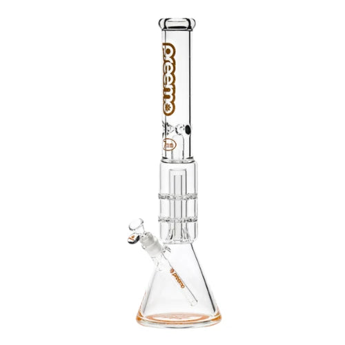 Preemo - 19” Dome Over Double Disc Perc Beaker - Orange - Bongs Canada