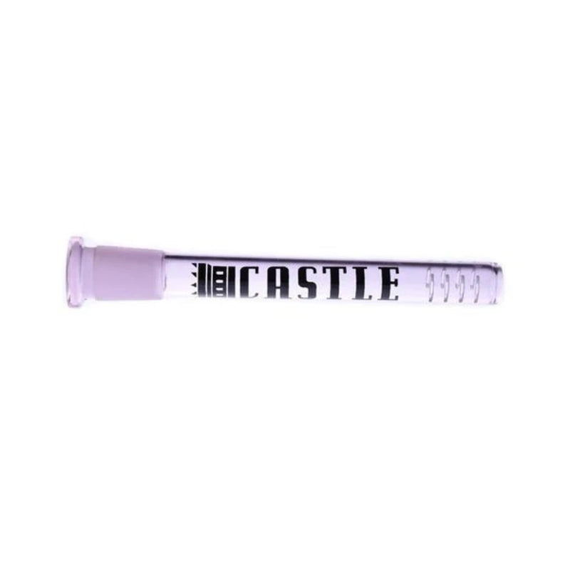 Castle - 5" 8 Slit Downstem - Pink - Bongs Canada