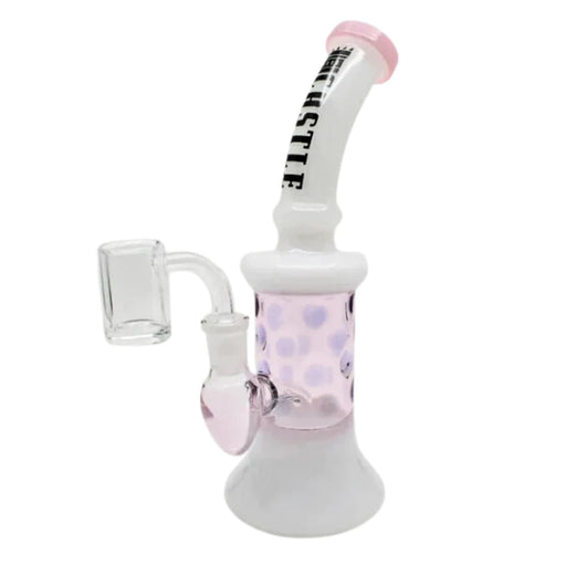 Castle - 9" 5mm Color Spots Castle Glass Rig - Pink - Bongs Canada