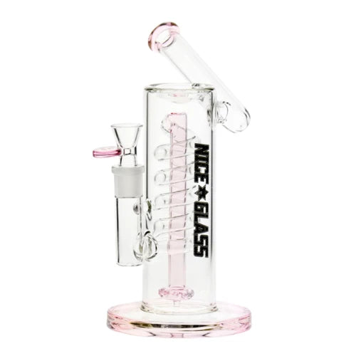 Nice Glass - 10.5” Spiral Percolator Bubbler - Pink - Bongs Canada