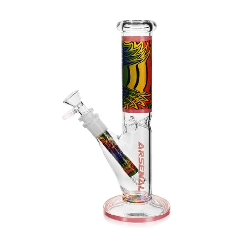 Arsenal Glass - 10" Arsenal Color Crest Straight Shooter - Pink - Bongs Canada