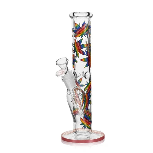 Arsenal – 10" Rainbow Leaf Straight Shooter – Pink – Bongs Canada