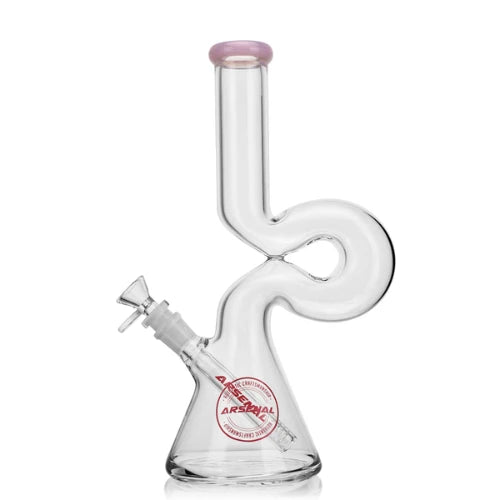 Arsenal - 12" Arsenal Infinity Loop Zong Beaker Bong - Pink - Bongs Canada