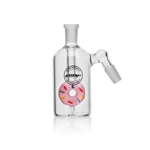 Arsenal Glass - 14mm 45 Degree Donut Perc Ash Catcher - Pink - Bongs Canada