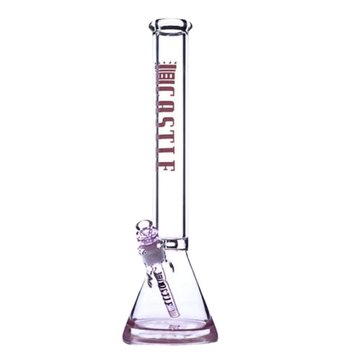 Castle - 18" 9mm Color Logo Castle Glass Bong - Pink - Bongs Canada

