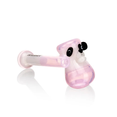 Arsenal Glass - 5" Panda Glow Glass Handpipe - Pink - Bongs Canada