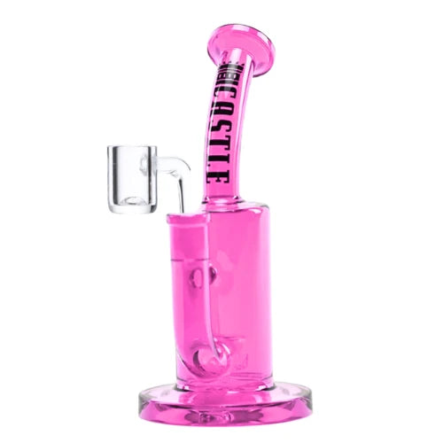 Castle brand 8.5 inch tall full colour pink dab rig including banger