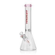14" tall 5mm thick arsenal brand beaker bong in pink