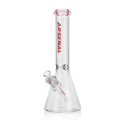 14" tall 5mm thick arsenal brand beaker bong in pink