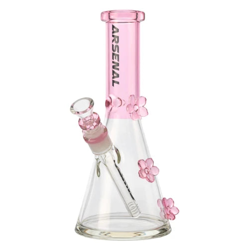 Arsenal Glass - Spring Bloom Glass Beaker 10” - Pink - Bongs Canada