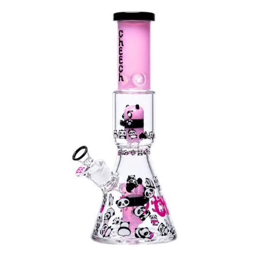 Cheech - 14 Inch 7mm Panda Party Beaker - Pink - Bongs Canada