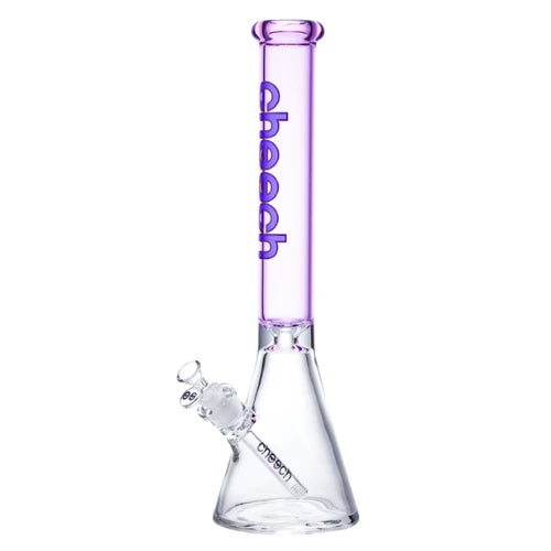 18 inch tall Cheech beaker bong made with 7mm glass and pink top tube