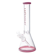 Legendary glass 14 Inch tall 7mm thick glass Colored Base Beaker bong in Pink