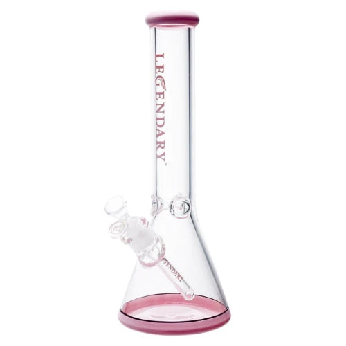 Legendary glass 14 Inch tall 7mm thick glass Colored Base Beaker bong in Pink