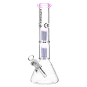 Legendary - 14 Inch Double Tree Perc Beaker Bong - Pink - Bongs Canada