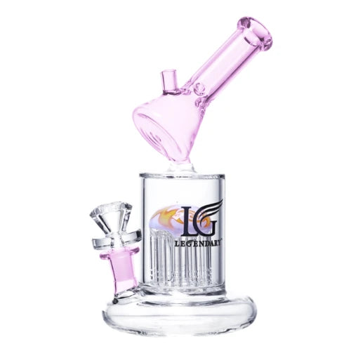 Legendary - 9 Inch Tree Perc Bong Style Rig - Pink - Bongs Canada