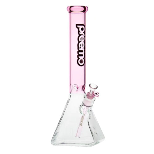 Preemo - 16” Pyramid Base Beaker - Pink - Bongs Canada