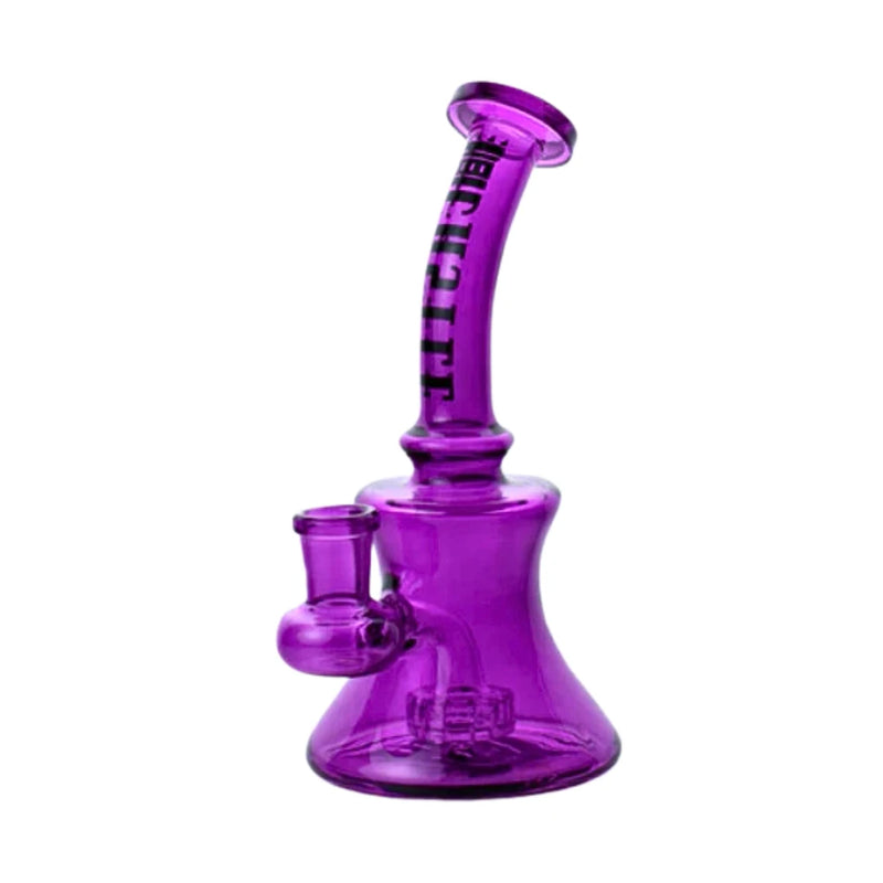 Castle - 7" 7mm Mini Electroplated Castle Glass Rig - Purple - Bongs Canada
