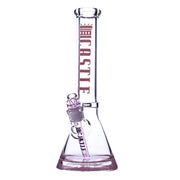 Castle - 14" 9mm Color Logo Castle Glass Bong - Purple - Bongs Canada