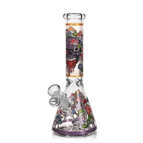 Arsenal Glass - 10" 5mm Mushroom Mortis Glass Bong - Purple - Bongs Canada