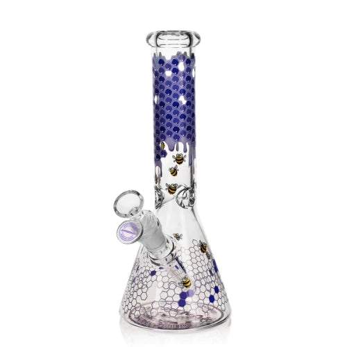 Arsenal Glass - 10" 5mm Nectar Bee Glass Bong - Purple - Bongs Canada