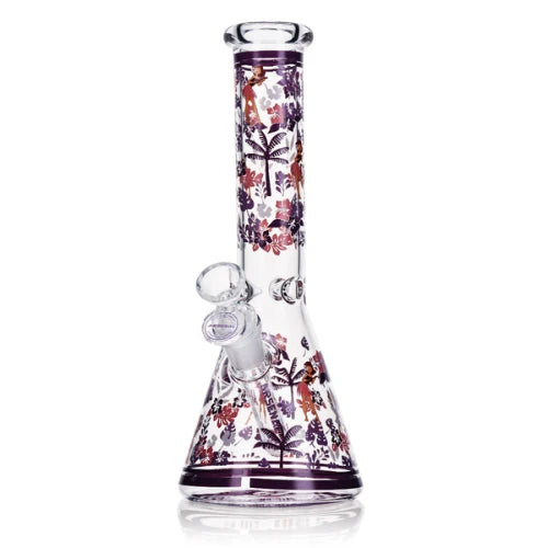 Arsenal - 10" Arsenal Floral Bliss Beaker Bong - Purple - Bongs Canada