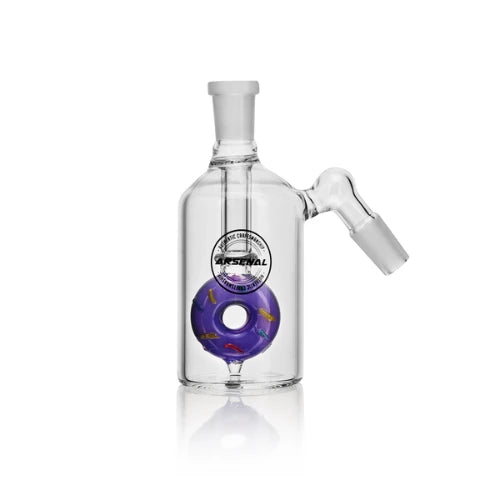 Arsenal Glass - 14mm 45 Degree Donut Perc Ash Catcher - Purple - Bongs Canada