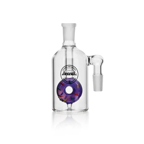 Arsenal Glass - 14mm 90 Degree Donut Perc Ash Catcher - Purple - Bongs Canada