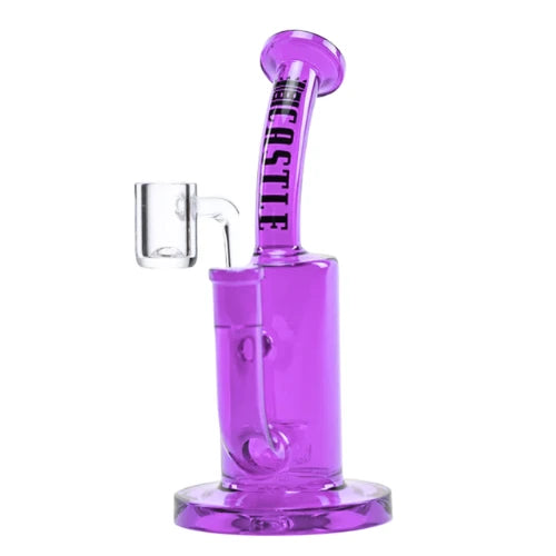 Castle brand 8.5 inch tall full colour purple dab rig including banger