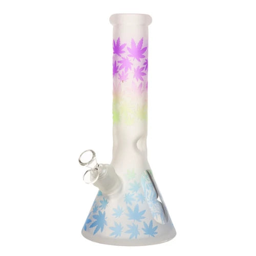 Bongs Canada - 12” 7mm Faded Leaf Glass Bong - Purple - Bongs Canada