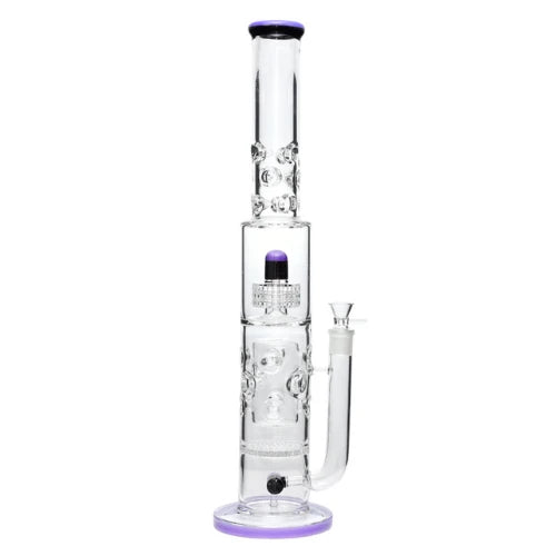 Arsenal Glass - 22” Triple Matrix Perc Bong - Purple - Bongs Canada