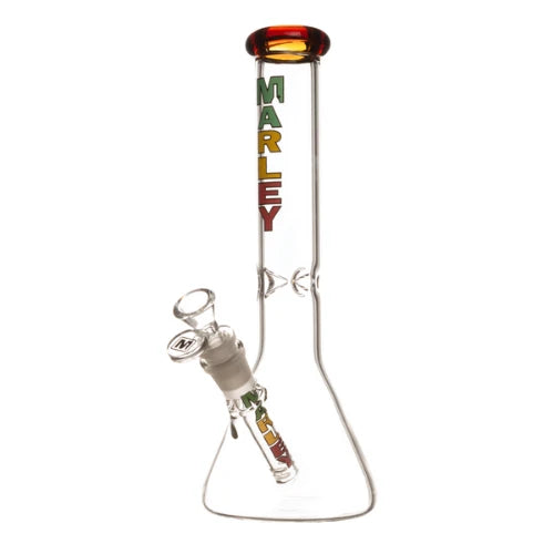 Marley - 11" 5mm Clear Beaker Bong - Rasta - Bongs Canada