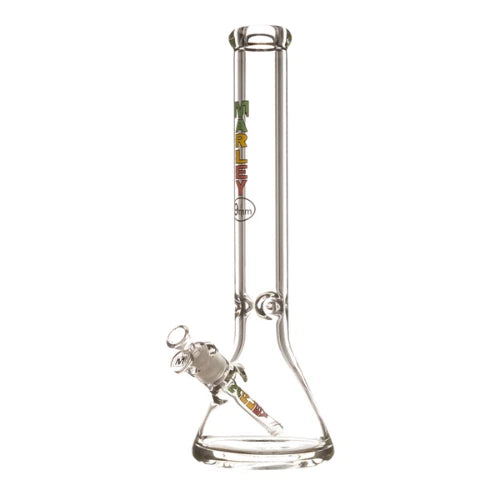 Marley - 16" 9mm Marley Clear Beaker Bong - Rasta - Bongs Canada